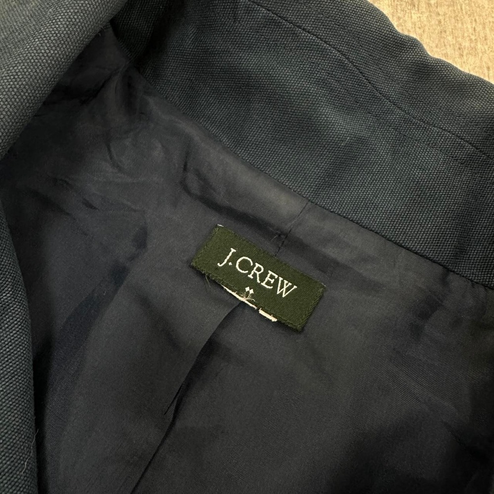 J.Crew Midnight Navy Turqoise Double Breasted Blue Classic Peacoat Size Womens M - Picture 3 of 5